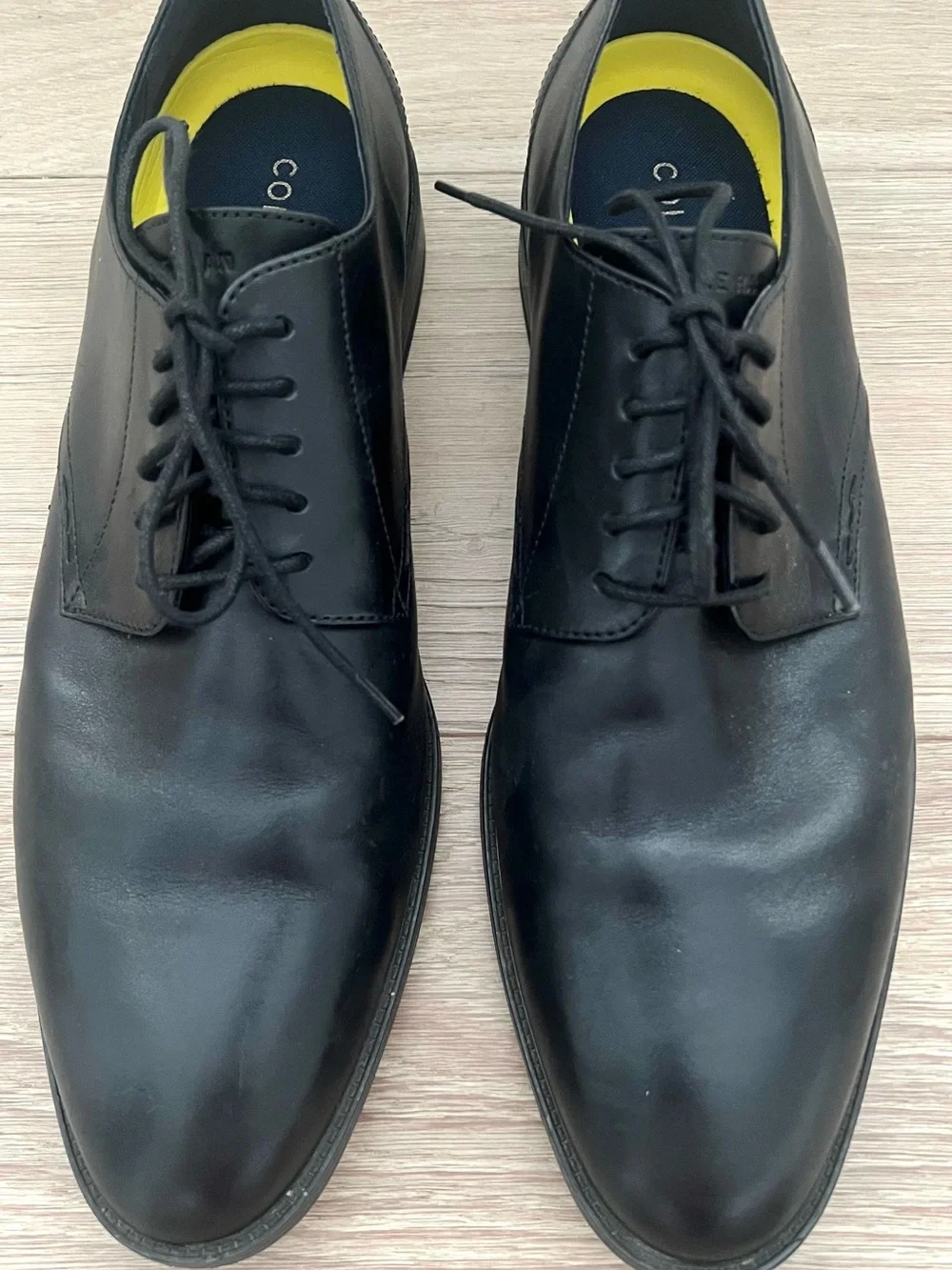 Cole Haan Hawthorne Men's Size 12 M Black Leather Plain Toe Dress Shoes C32351